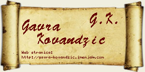 Gavra Kovandžić vizit kartica